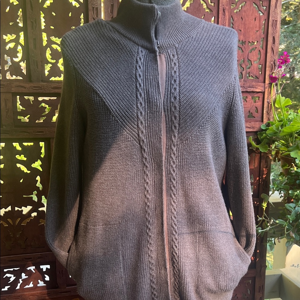 Peace of Cloth Charcoal Gray Cardigan Sweater